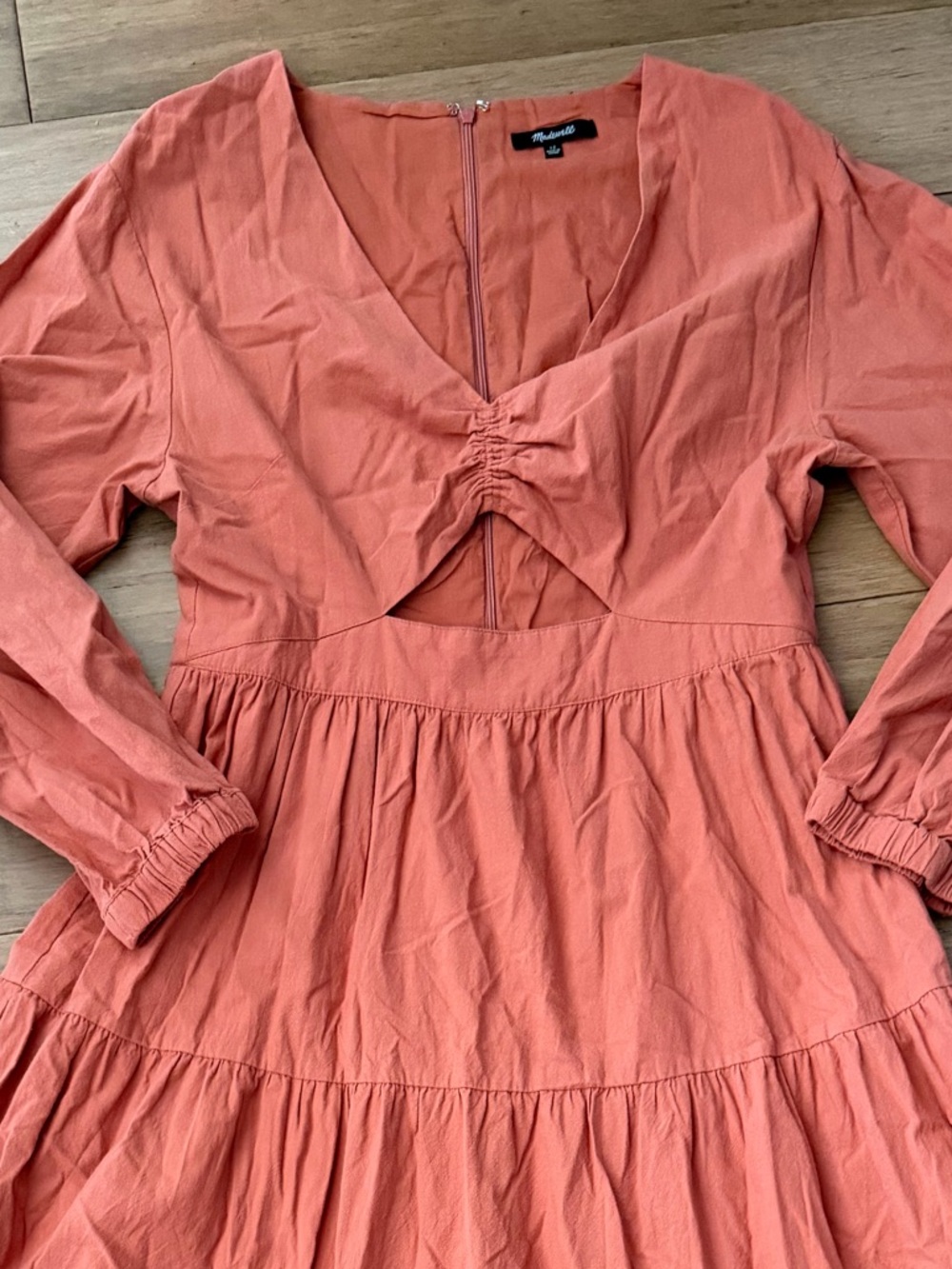 Madewell Crepe Cutout Midi Dress Earthen Red Size 12  Sold Out - Picture 7 of 11